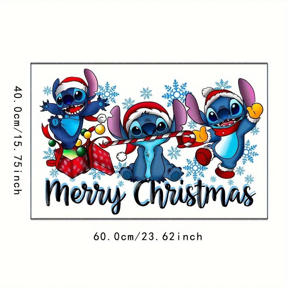 1 Autocollant de Noël Disney Stitch – Convient pour la décoration de la maison, à utiliser sur murs, fenêtres, portes, miroirs et surfaces décoratives - Minimaloria