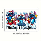 1 Autocollant de Noël Disney Stitch – Convient pour la décoration de la maison, à utiliser sur murs, fenêtres, portes, miroirs et surfaces décoratives - Minimaloria
