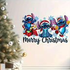 1 Autocollant de Noël Disney Stitch – Convient pour la décoration de la maison, à utiliser sur murs, fenêtres, portes, miroirs et surfaces décoratives - Minimaloria