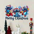 1 Autocollant de Noël Disney Stitch – Convient pour la décoration de la maison, à utiliser sur murs, fenêtres, portes, miroirs et surfaces décoratives - Minimaloria