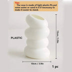 1 Vase en Plastique Blanc Spirale – Contenant Créatif de Style Nordique pour Fleurs, Décoration de Cuisine, Salon ou Chambre - Minimaloria