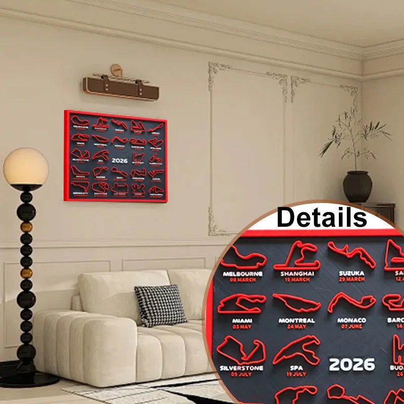 2026 F1 Racing Map Poster Art Painting Decoration Home Decor - Minimaloria