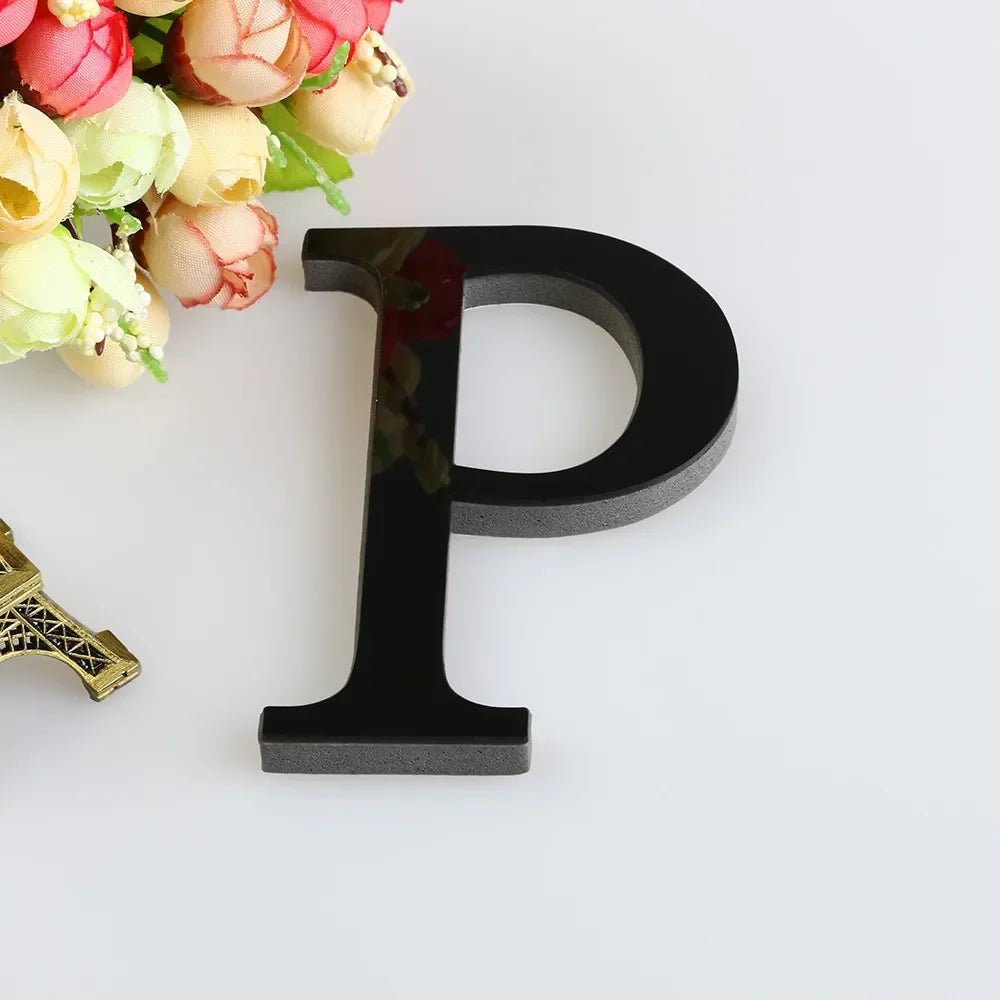26 Lettres Autocollantes Murales DIY 3D en Acrylique Miroir – Décoration Murale pour Maison et Fêtes - Minimaloria