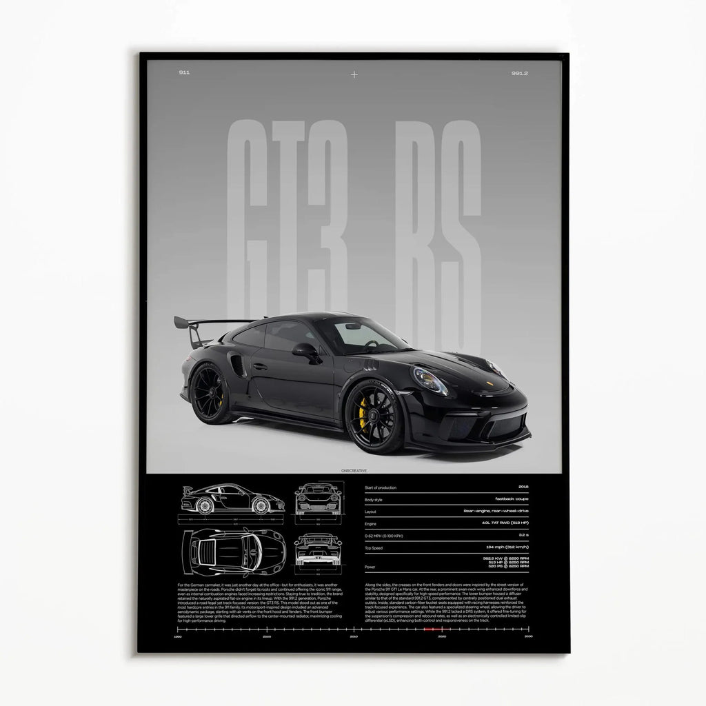 911 GT3 RS 718 Cayman GT4 RS Hyper Car Poster 992 Print Canvas painting Wall Art Decor Picture For Living Bed Room Home Decor - Minimaloria