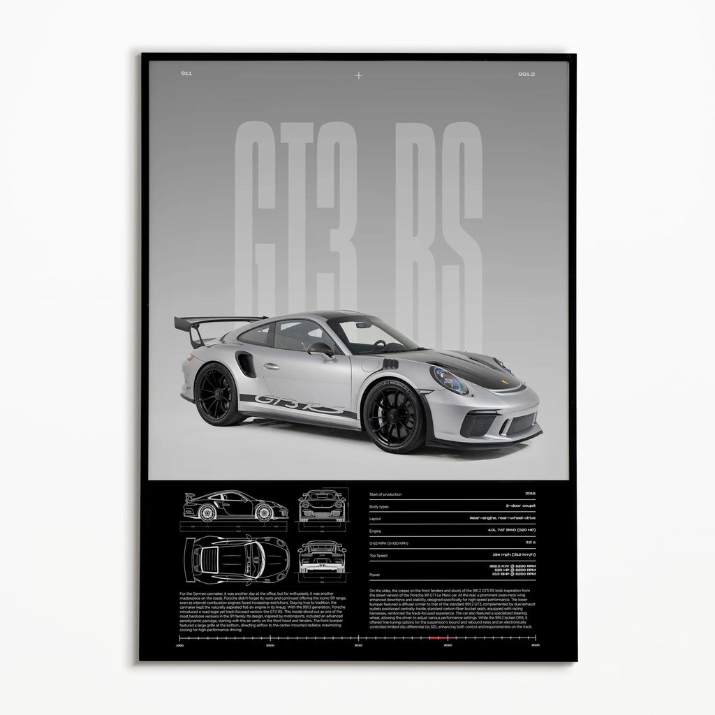 911 GT3 RS 718 Cayman GT4 RS Hyper Car Poster 992 Print Canvas painting Wall Art Decor Picture For Living Bed Room Home Decor - Minimaloria