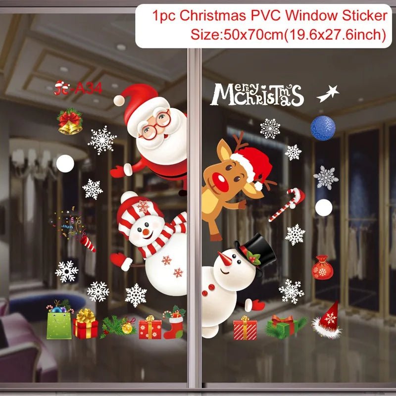 Autocollants de Fenêtre de Noël – Stickers Muraux pour Chambre d’Enfants, Décorations Merry Christmas pour la Maison, Décors Muraux Nouvel An - Minimaloria