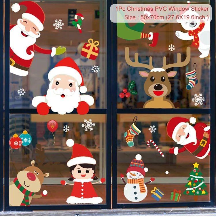 Autocollants de Fenêtre de Noël – Stickers Muraux pour Chambre d’Enfants, Décorations Merry Christmas pour la Maison, Décors Muraux Nouvel An - Minimaloria
