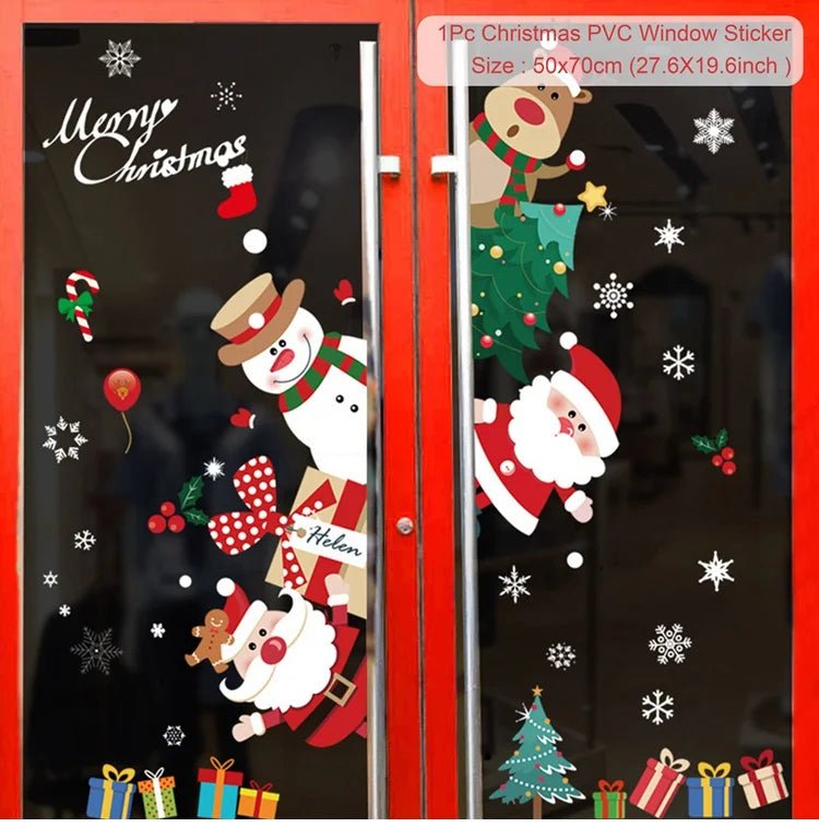 Autocollants de Fenêtre de Noël – Stickers Muraux pour Chambre d’Enfants, Décorations Merry Christmas pour la Maison, Décors Muraux Nouvel An - Minimaloria