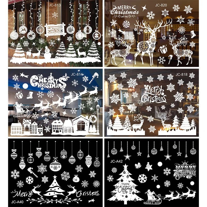 Autocollants de Fenêtre de Noël – Stickers Muraux pour Chambre d’Enfants, Décorations Merry Christmas pour la Maison, Décors Muraux Nouvel An - Minimaloria