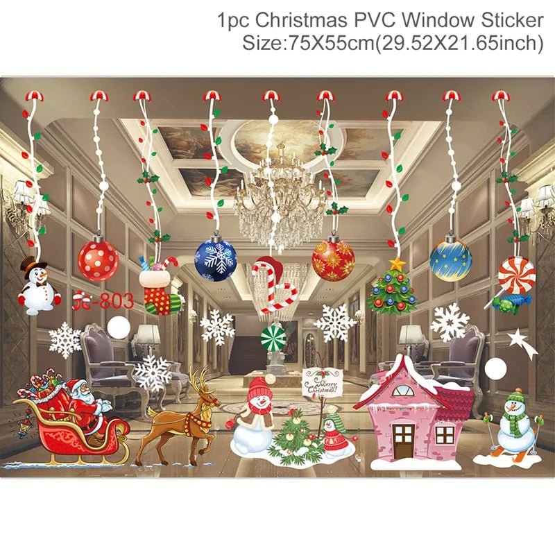 Autocollants de Fenêtre de Noël – Stickers Muraux pour Chambre d’Enfants, Décorations Merry Christmas pour la Maison, Décors Muraux Nouvel An - Minimaloria