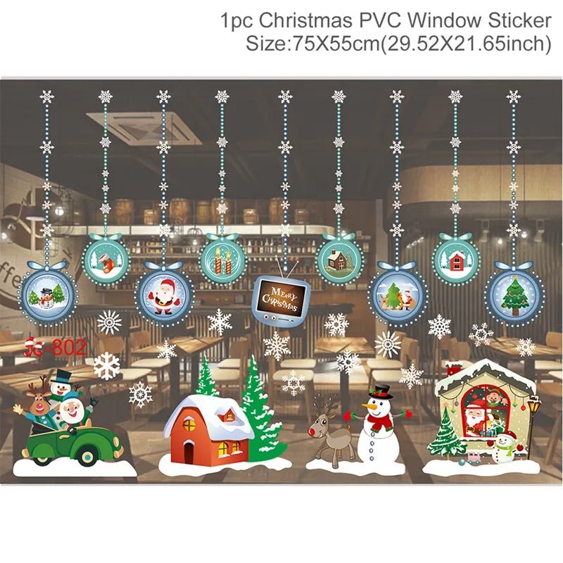 Autocollants de Fenêtre de Noël – Stickers Muraux pour Chambre d’Enfants, Décorations Merry Christmas pour la Maison, Décors Muraux Nouvel An - Minimaloria