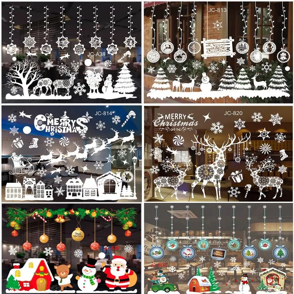 Autocollants de Fenêtre de Noël – Stickers Muraux pour Chambre d’Enfants, Décorations Merry Christmas pour la Maison, Décors Muraux Nouvel An - Minimaloria