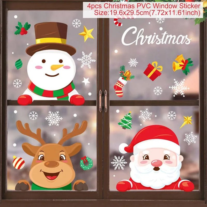 Autocollants de Fenêtre de Noël – Stickers Muraux pour Chambre d’Enfants, Décorations Merry Christmas pour la Maison, Décors Muraux Nouvel An - Minimaloria