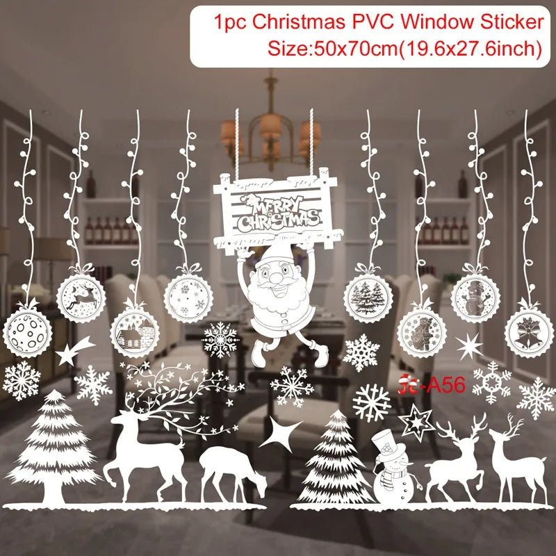 Autocollants de Fenêtre de Noël – Stickers Muraux pour Chambre d’Enfants, Décorations Merry Christmas pour la Maison, Décors Muraux Nouvel An - Minimaloria
