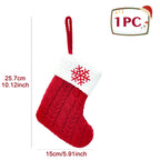 Chaussettes de Noël Tricotées – Bas avec Flocons de Neige et Lettres, Décoration de Noël 2025 pour la Maison, Ornement pour Sapin - Minimaloria