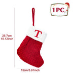 Chaussettes de Noël Tricotées – Bas avec Flocons de Neige et Lettres, Décoration de Noël 2025 pour la Maison, Ornement pour Sapin - Minimaloria