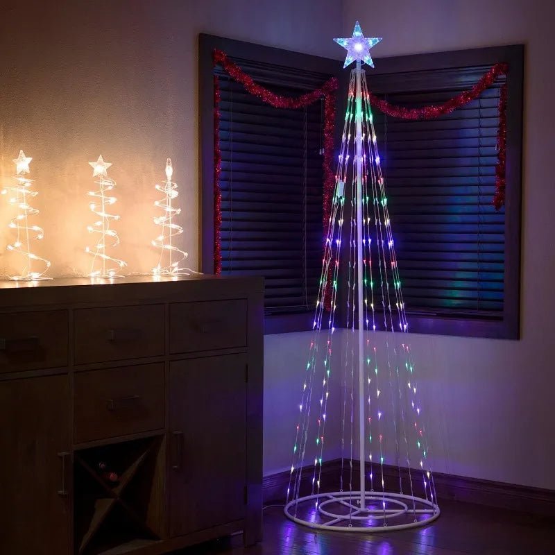 Contrôle des Lumières de Noël – NOUVELLE Guirlande LED pour Sapin de Noël, Décoration Intérieure et Extérieure, Anneau en Métal avec Lumières LED Décoratives - Minimaloria