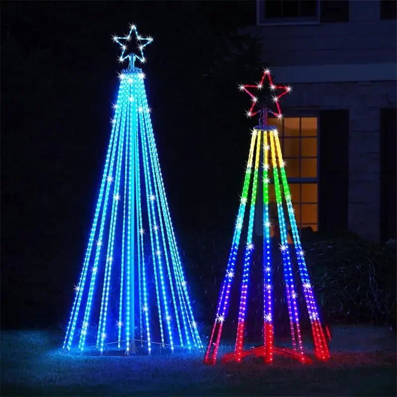 Contrôle des Lumières de Noël – NOUVELLE Guirlande LED pour Sapin de Noël, Décoration Intérieure et Extérieure, Anneau en Métal avec Lumières LED Décoratives - Minimaloria