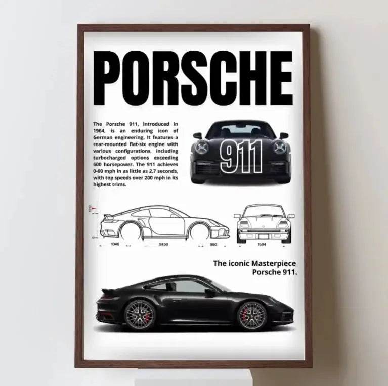 Ensemble Complet de Posters de Voitures Célèbres – 911, DB11, F40 – Impression sur Toile pour Décoration Murale Moderne de Salon ou Chambre – Cadeau Sans Cadre - Minimaloria