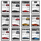 Ensemble Complet de Posters de Voitures Célèbres – 911, DB11, F40 – Impression sur Toile pour Décoration Murale Moderne de Salon ou Chambre – Cadeau Sans Cadre - Minimaloria