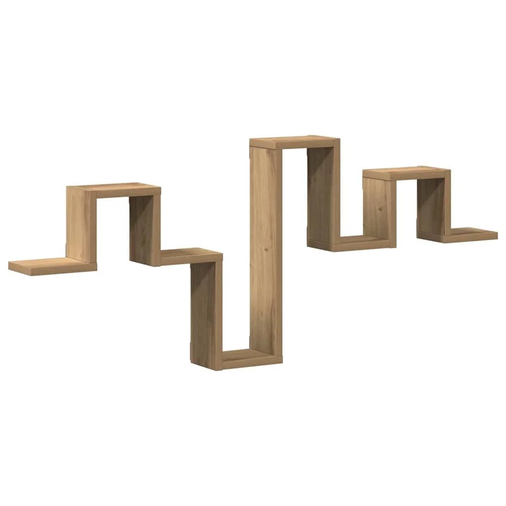 Étagère murale blanche 104,5 x 10 x 43 cm en bois manufacturé – Étagère verticale décorative à suspendre pour salon et maison - Minimaloria