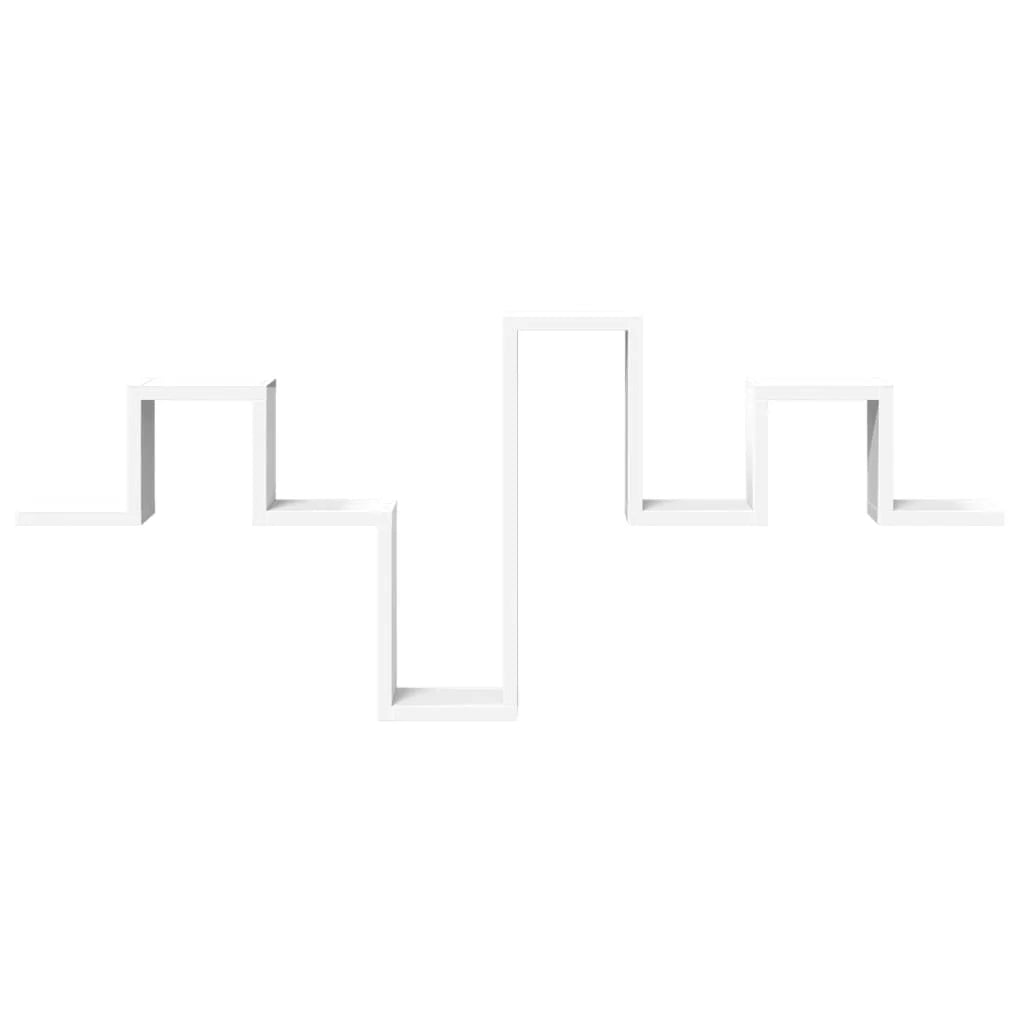 Étagère murale blanche 104,5 x 10 x 43 cm en bois manufacturé – Étagère verticale décorative à suspendre pour salon et maison - Minimaloria