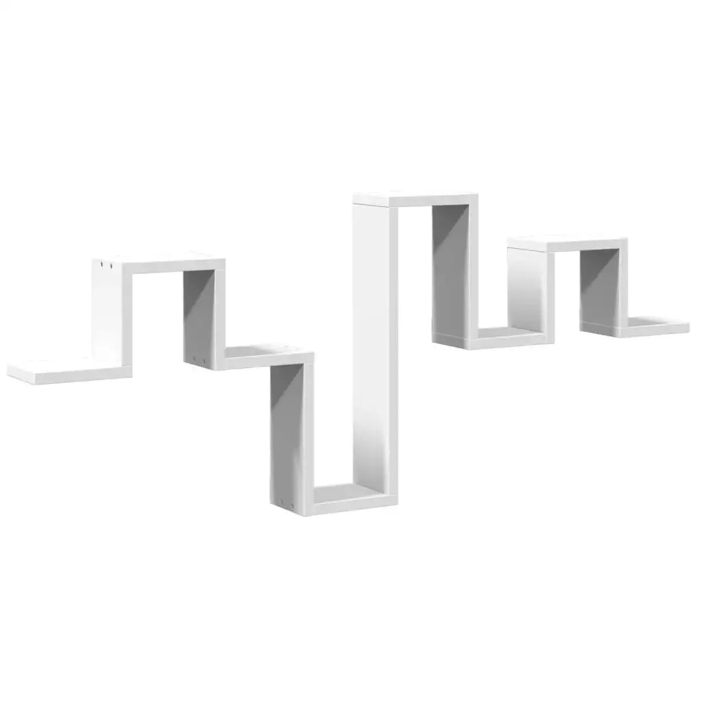 Étagère murale blanche 104,5 x 10 x 43 cm en bois manufacturé – Étagère verticale décorative à suspendre pour salon et maison - Minimaloria