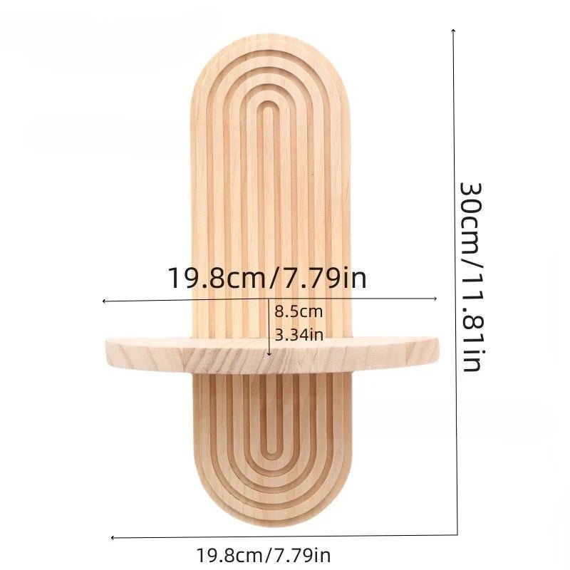 Étagère Murale en Bois – 1 Pièce, Style Bohème, Support Décoratif Moderne pour Salon ou Salle de Bain, Présentoir et Décoration Murale - Minimaloria