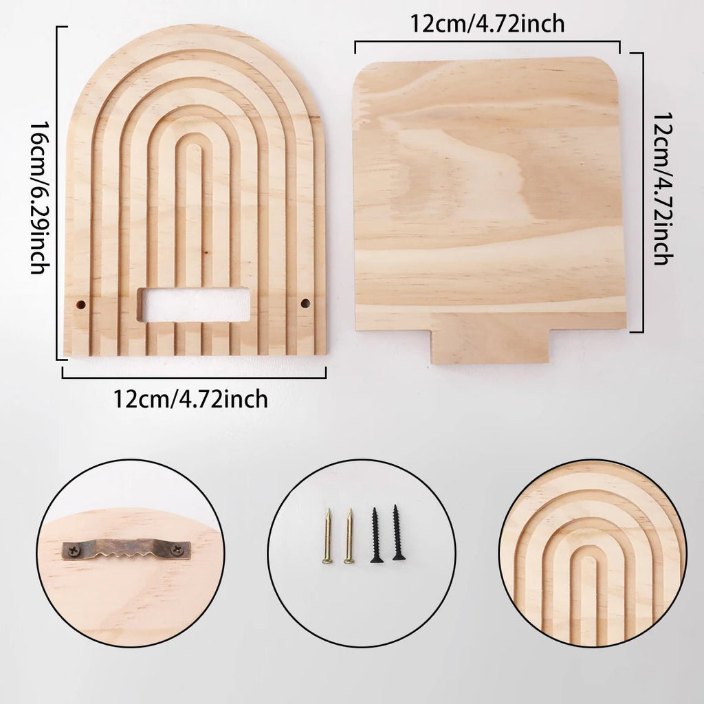 Étagères Murales Archées en Bois Bohème – Design Arc - en - Ciel en Bois Naturel, Étagères Flottantes Rustiques, Racks de Rangement Décoratif pour la Décoration Murale de la Maison - Minimaloria