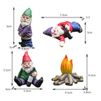 Nain Ivre de Jardin Féerique – Mini Ornement pour Jardinière, Pot de Fleurs, Décorations Miniatures, Statue de Nain avec Feu de Camp - Minimaloria