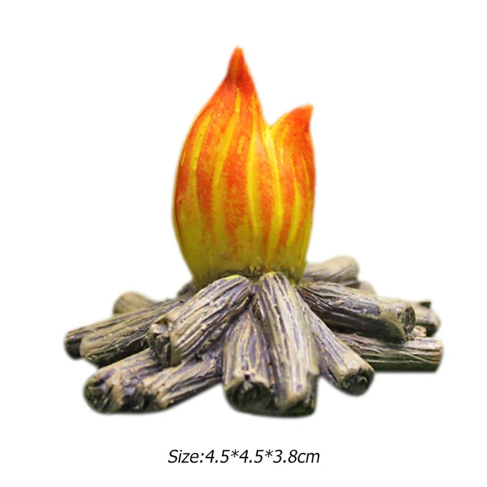Nain Ivre de Jardin Féerique – Mini Ornement pour Jardinière, Pot de Fleurs, Décorations Miniatures, Statue de Nain avec Feu de Camp - Minimaloria