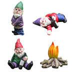 Nain Ivre de Jardin Féerique – Mini Ornement pour Jardinière, Pot de Fleurs, Décorations Miniatures, Statue de Nain avec Feu de Camp - Minimaloria