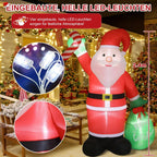 Père Noël Gonflable 2,4 m avec LED RGB – Décoration de Jardin Extérieure – Avec Sac et Canne – Pompe Intégrée - Minimaloria
