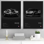 Poster Supercar B - Bugatti – Décoration HD Étanche pour Salon, Bar et Intérieur - Minimaloria