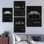 Poster Supercar B - Bugatti – Décoration HD Étanche pour Salon, Bar et Intérieur - Minimaloria