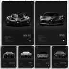 Poster Supercar B - Bugatti – Décoration HD Étanche pour Salon, Bar et Intérieur - Minimaloria