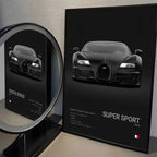 Poster Supercar B - Bugatti – Décoration HD Étanche pour Salon, Bar et Intérieur - Minimaloria