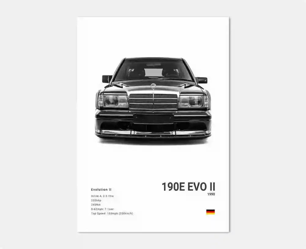 Poster Voiture de Luxe Allemande Noir et Blanc – G63, SL, GTR, Sedan – Décoration Murale Garage et Chambre - Minimaloria