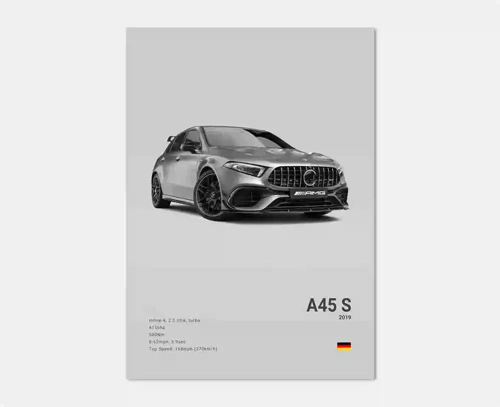Poster Voiture de Luxe Allemande Noir et Blanc – G63, SL, GTR, Sedan – Décoration Murale Garage et Chambre - Minimaloria
