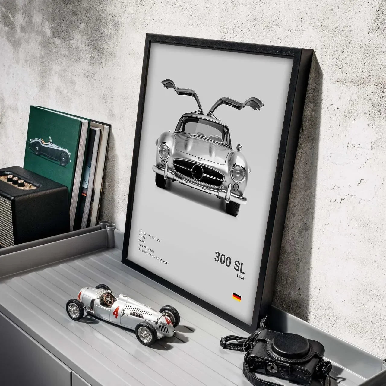 Poster Voiture de Luxe Allemande Noir et Blanc – G63, SL, GTR, Sedan – Décoration Murale Garage et Chambre - Minimaloria