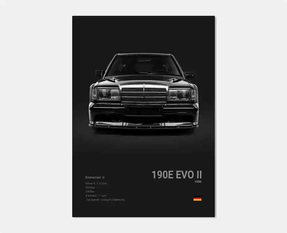 Poster Voiture de Luxe Allemande Noir et Blanc – G63, SL, GTR, Sedan – Décoration Murale Garage et Chambre - Minimaloria