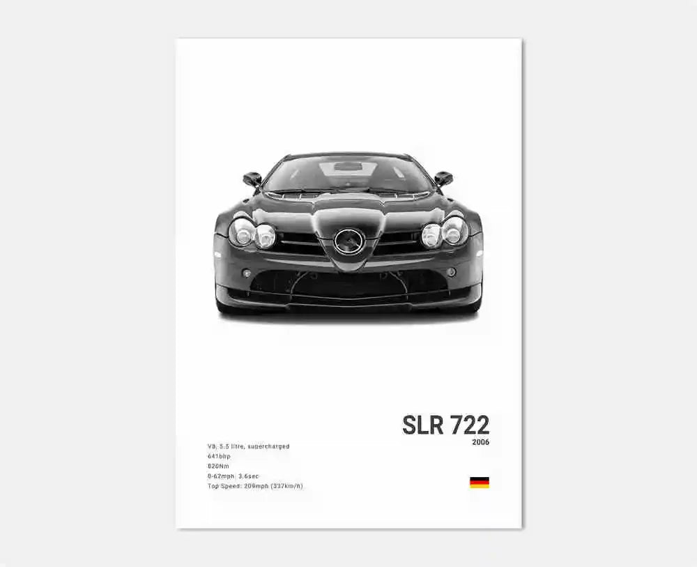 Poster Voiture de Luxe Allemande Noir et Blanc – G63, SL, GTR, Sedan – Décoration Murale Garage et Chambre - Minimaloria