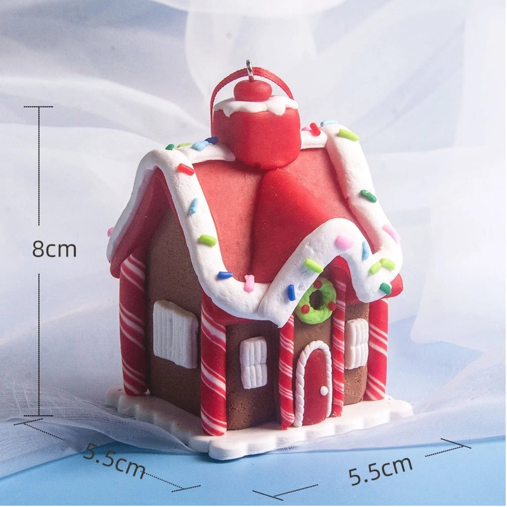 Set de 5 décorations de maison pour Noël – Ornements de sapin en pain d’épice avec cordon - Minimaloria