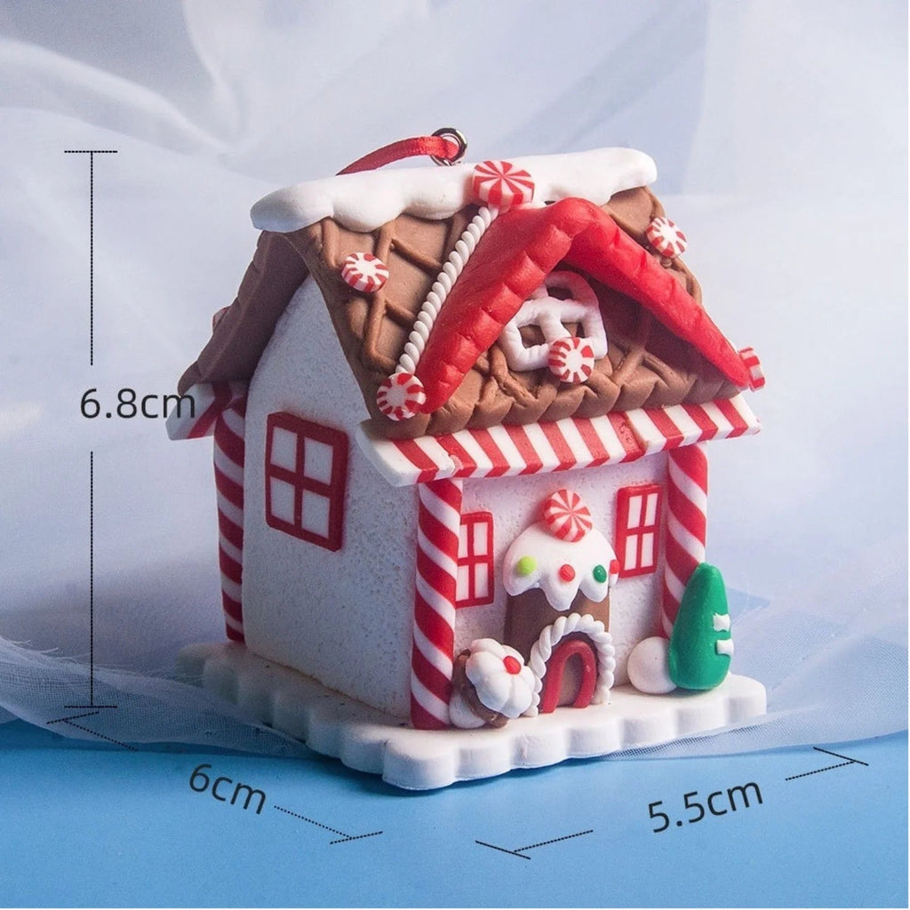 Set de 5 décorations de maison pour Noël – Ornements de sapin en pain d’épice avec cordon - Minimaloria