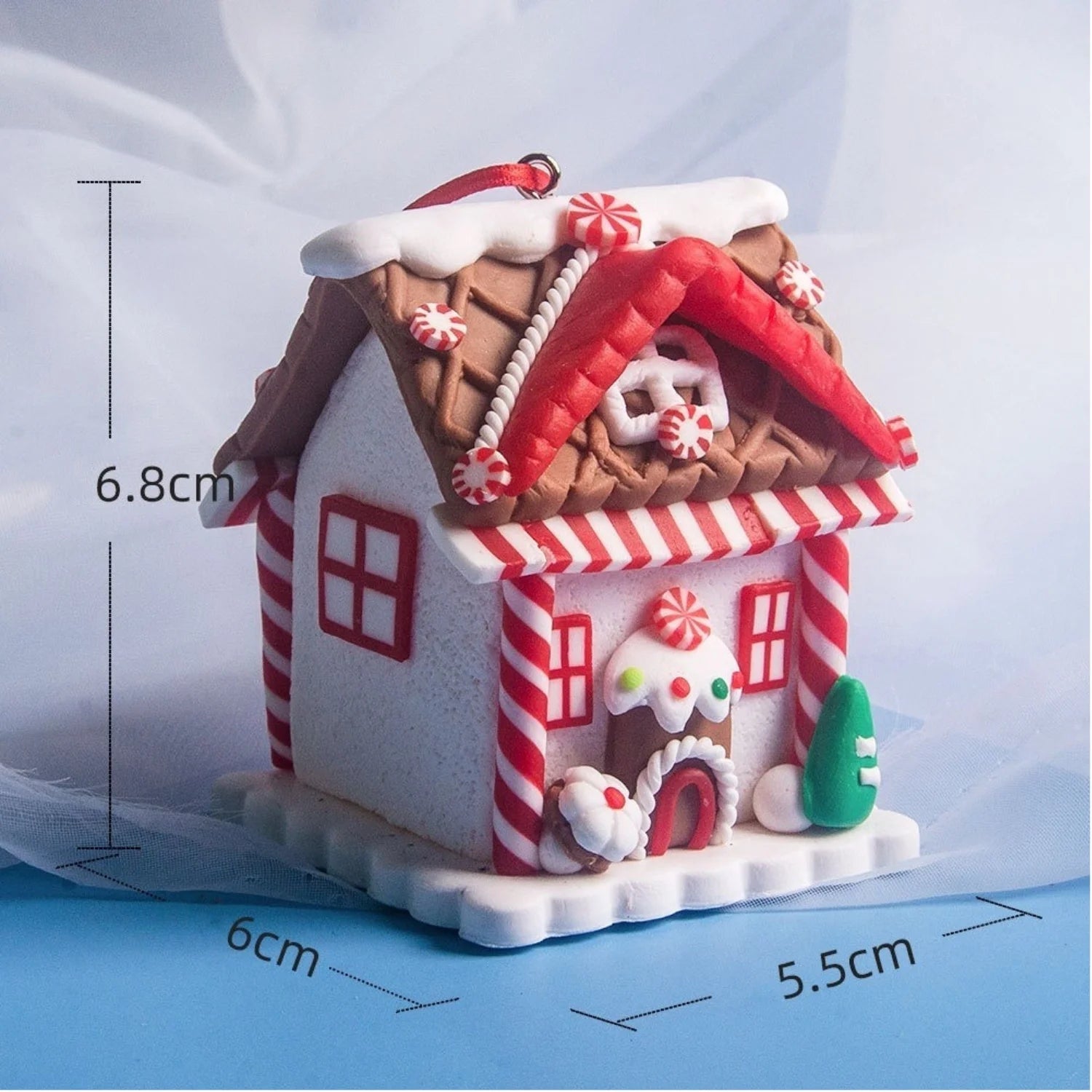 Set de 5 décorations de maison pour Noël – Ornements de sapin en pain d’épice avec cordon - Minimaloria