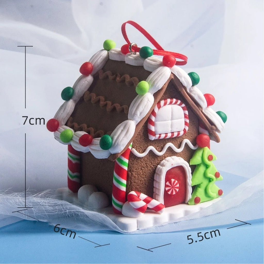 Set de 5 décorations de maison pour Noël – Ornements de sapin en pain d’épice avec cordon - Minimaloria