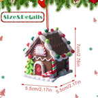 Set de 5 décorations de maison pour Noël – Ornements de sapin en pain d’épice avec cordon - Minimaloria