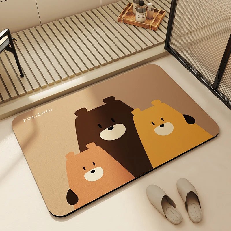 Tapis de Bain en Diatomite – Tapis de Salle de Bain Absorbant et Antidérapant, Séchage Rapide, Tapis de Douche, Tapis de Sol pour Toilettes, Tapis d’Entrée Lavablee - Minimaloria